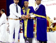 Media Plus CEO Syed Khaled Shahbaaz receiving the Yudhvir Gold Medal in Journalism on 80th Convocation of Osmania University in Hyderabad