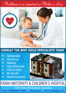 Creative-Medical-Ads-by-Media-Plus-Farah-Hospital-for-Children-Hyderabad. To book your advertisement call 9395381226